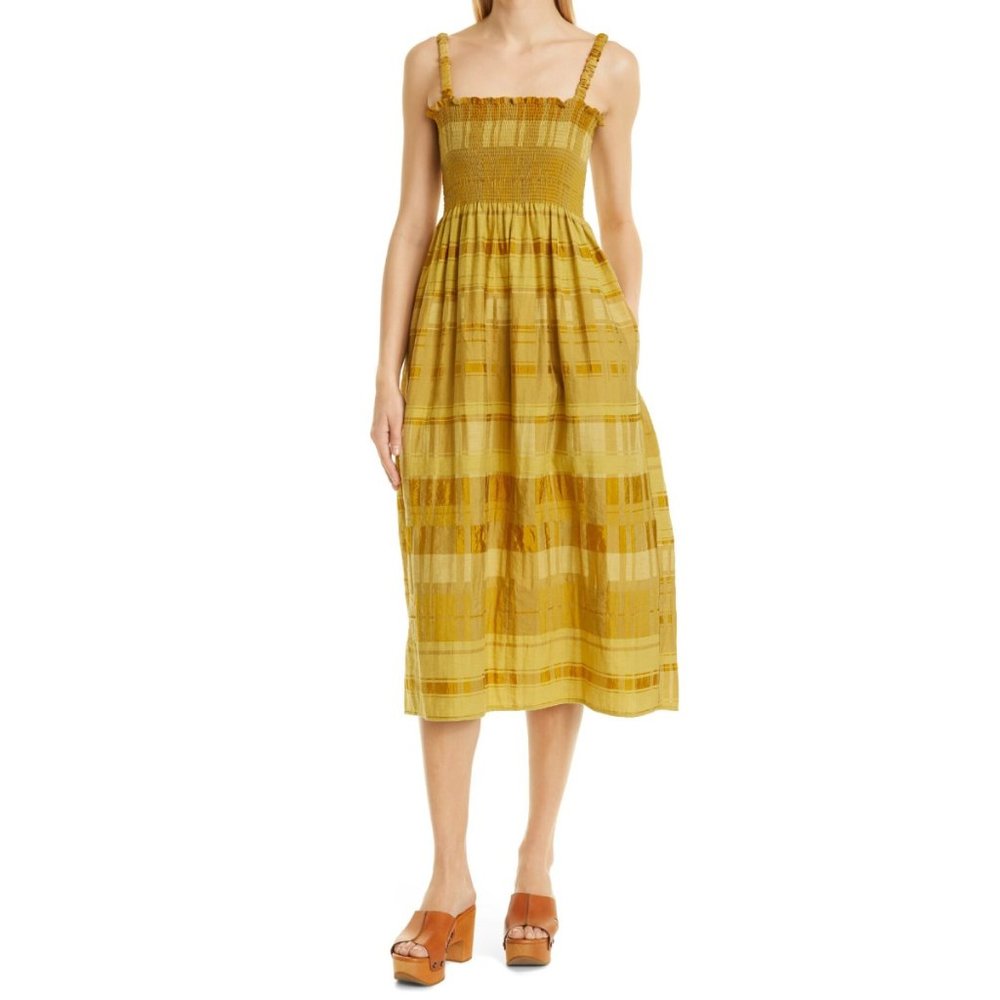 Baum Und Pferdgarten | Aprela Smocked Plaid Midi Sundress